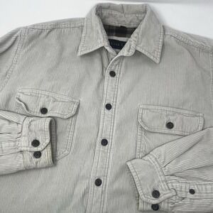 Club Room Beige Chore Coat Mens L Corduroy Flannel Lined Field Barn Coat Jacket